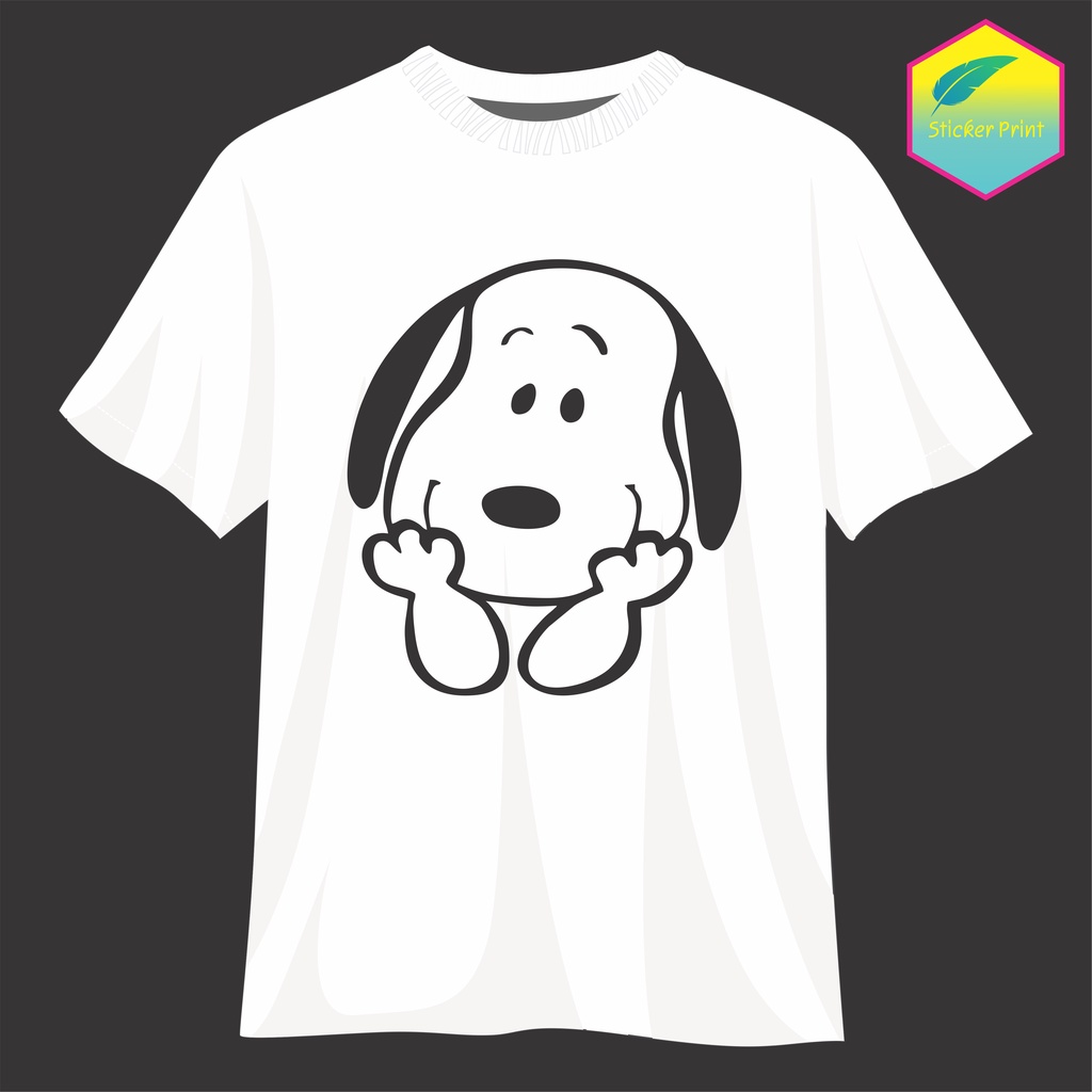 Hình chó cưng Snoopy 2 màu lựa chọn in áo thì đẹp tuyệt có hướng dẫn in gửi kèm