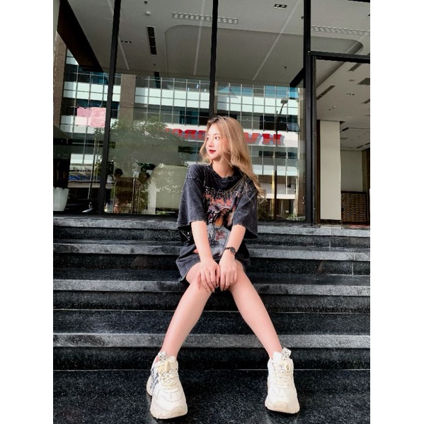 Áo thun oversize RAPER TRAVIS SCOTT WASH - Áo phông form rộng unisex nam nữ