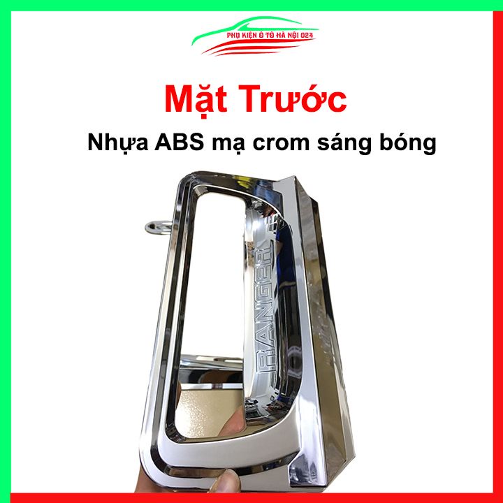 Ốp tay mở cốp mạ Crom Ranger 2015-2021 trang trí xe chống va đập hiệu quả