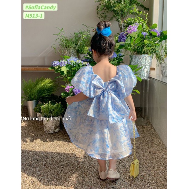 Đầm váy công chúa cao cấp xòe rộng voan tơ mềm mại và thoáng mát haivanco cho bé  10 đến 40 kg đi học đi chơi đều đẹp