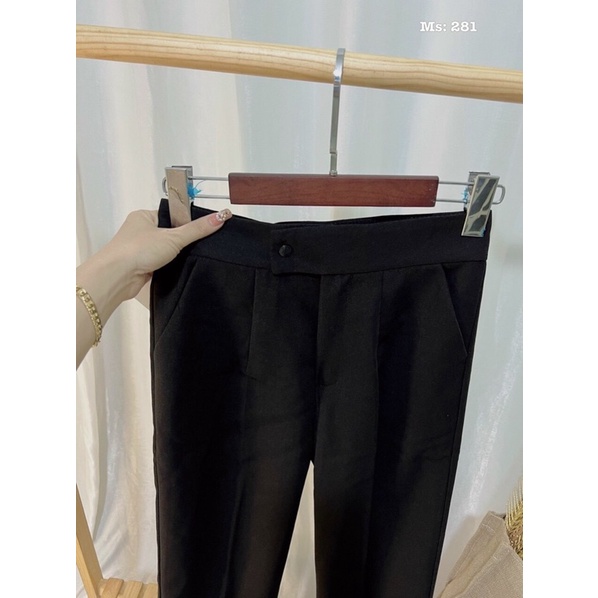 Quần tây công sở nữ 90F lai cao thấp y hình vải tuyết mưa