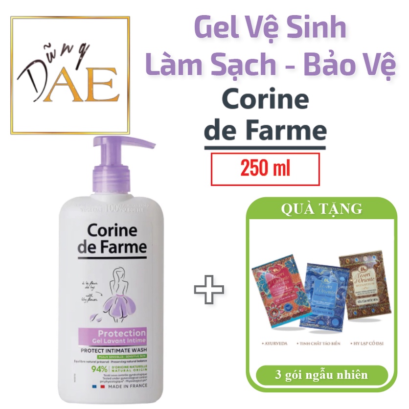 Dung dịch vệ sinh Corine De Farme Intimate Gel Protect làm sạch, cân bằng giữ ẩm 250ml