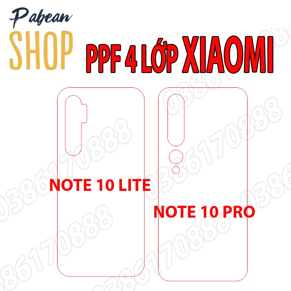 [NHÁM + TRONG]Dán lưng PPF 4 lớp chống va đập cho XIAOMI NOTE 10LITE/NOTE 10PRO