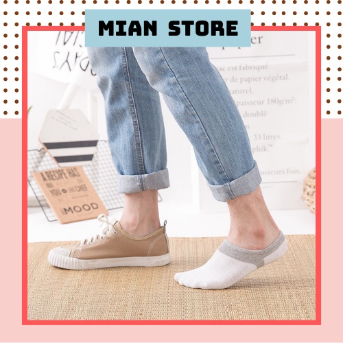 Tất vớ nam nữ cổ ngắn đi giày lười chống tuột gót chất thoáng mát - T036