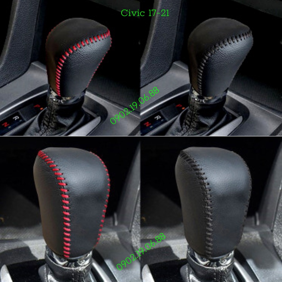 Bọc cần số da bò nhập khẩu xe Honda Civic 2017-2022