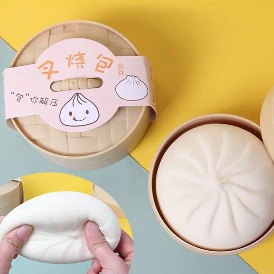 [Vui nhộn] Đồ chơi squishy mochi dẻo bóp giảm căng thẳng dành cho bé, trang trí bàn làm việc, vui nhộn, có mẫu bánh bao