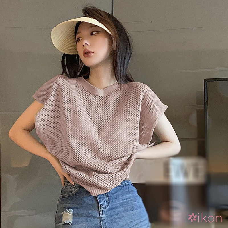 Áo Thun Lưới Mỏng Dáng Rộng Thời Trang Mùa Hè Phong Cách Hàn Quốc