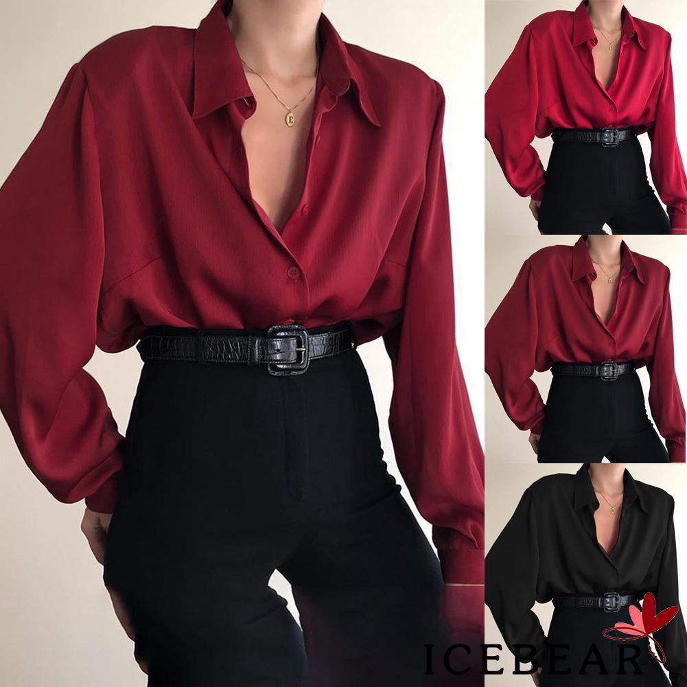 Áo sơ mi nữ dài tay cổ bẻ thời trang thu đông