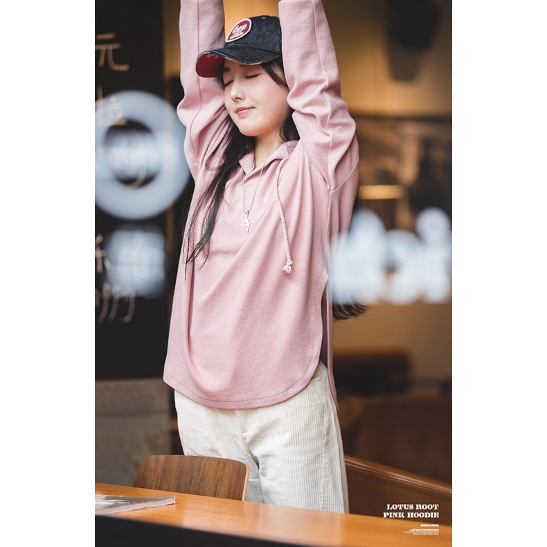 MADEN Áo Hoodie Dệt Kim Raglan Dáng Ôm Màu Hồng Thương Hiệu Phong Cách Công Sở Thời Trang Mùa Thu 2022 Mới Cho Nữ