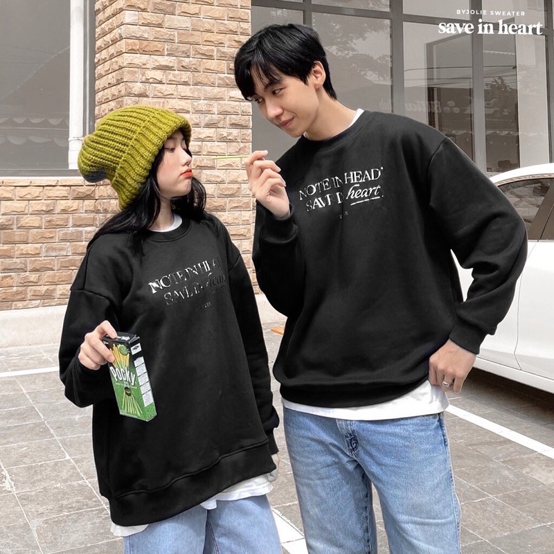 Áo sweater "Note in Head" chất nỉ bông mềm mịn