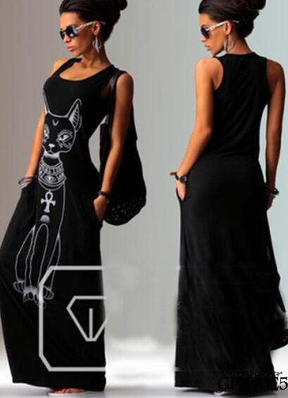 Đầm Maxi Nữ Cộc Tay Cổ Tròn Dáng Dài Thời Trang Boho