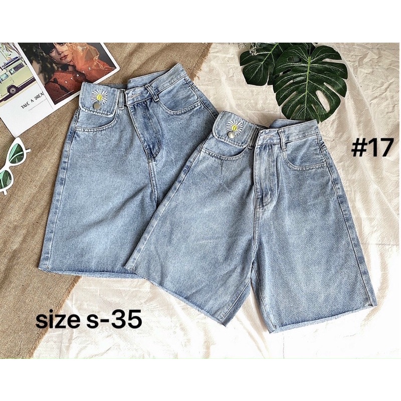Quần Short Ngố Jean Nữ Bigsize Thêu Túi Nắp Sành Điệu Size Đại Lưng Cao Hàng VNXK MS17