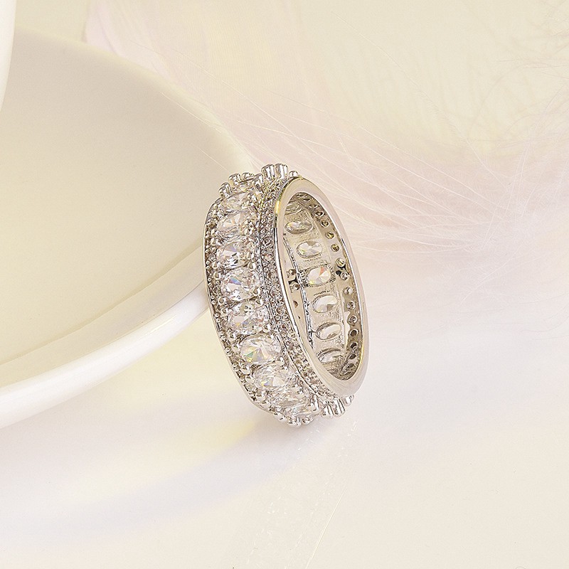 Nhẫn Mạ Bạch Kim Đính Đá Nhân Tạo Thời Trang Cho Nữ