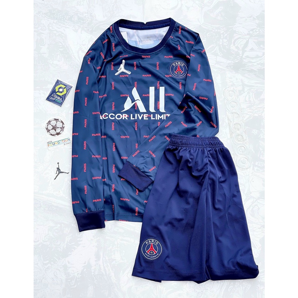 Áo bóng đá Câu Lạc Bộ PSG Paris Saint-Germain 2022 -Mẫu-Dài Tay-Chuẩn Mẫu Thi Đấu-Chất Polyester Thái Cao Cấp- FULL LOGO