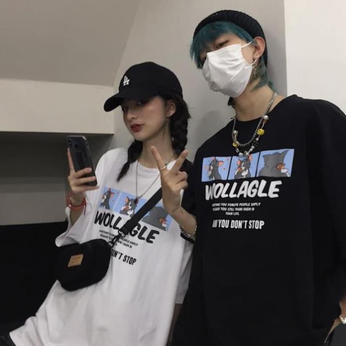 Áo thun nam nữ unisex tay lỡ LF 84, áo phông tay lỡ unisex form rộng oversize streetwear