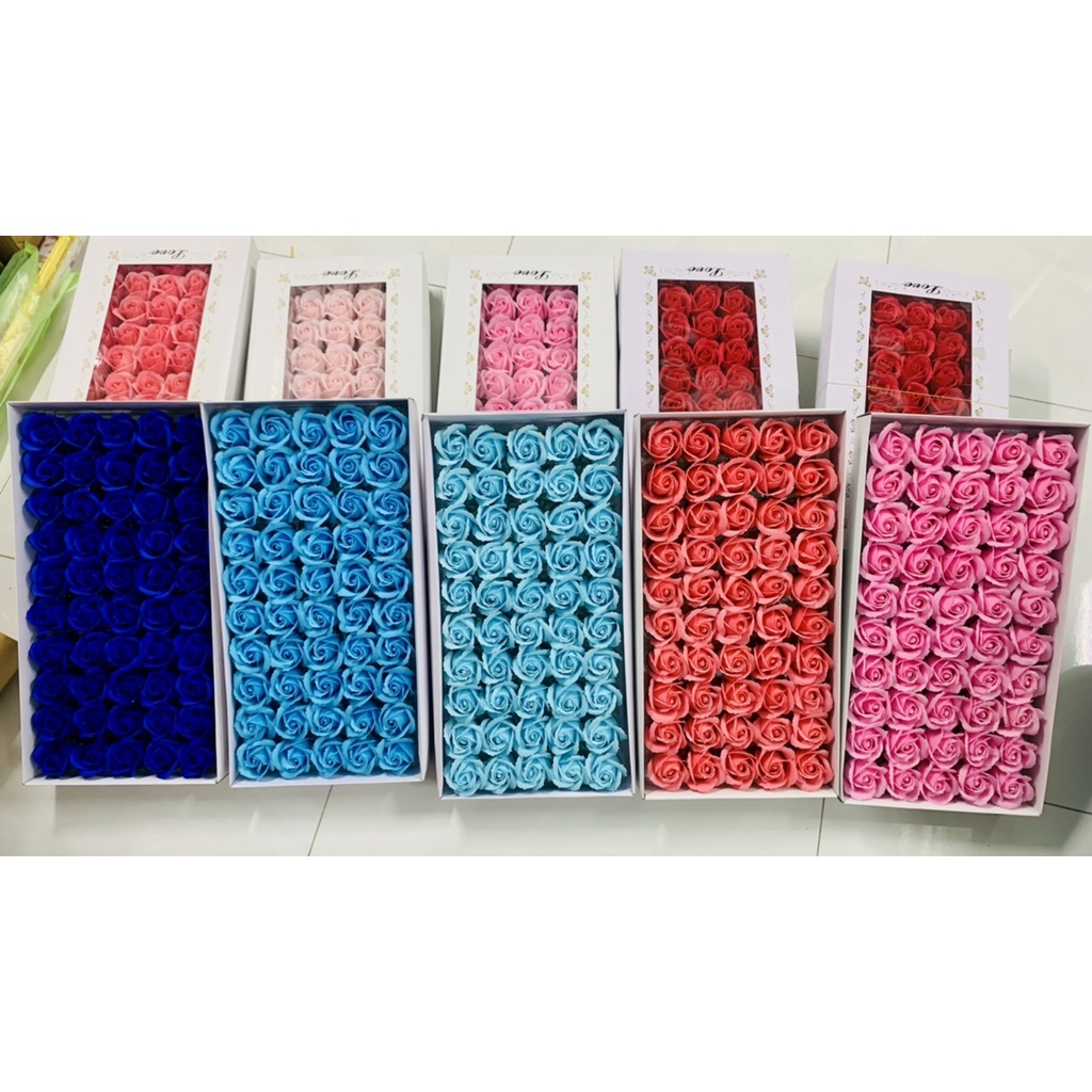 Hộp bông hồng sáp size trung, quà tặng, gói quà, ngày lễ - Phụ kiện Halu