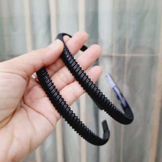 Combo 6 cái Bờm cài tóc xoắn đen bóng (bản 8mm)