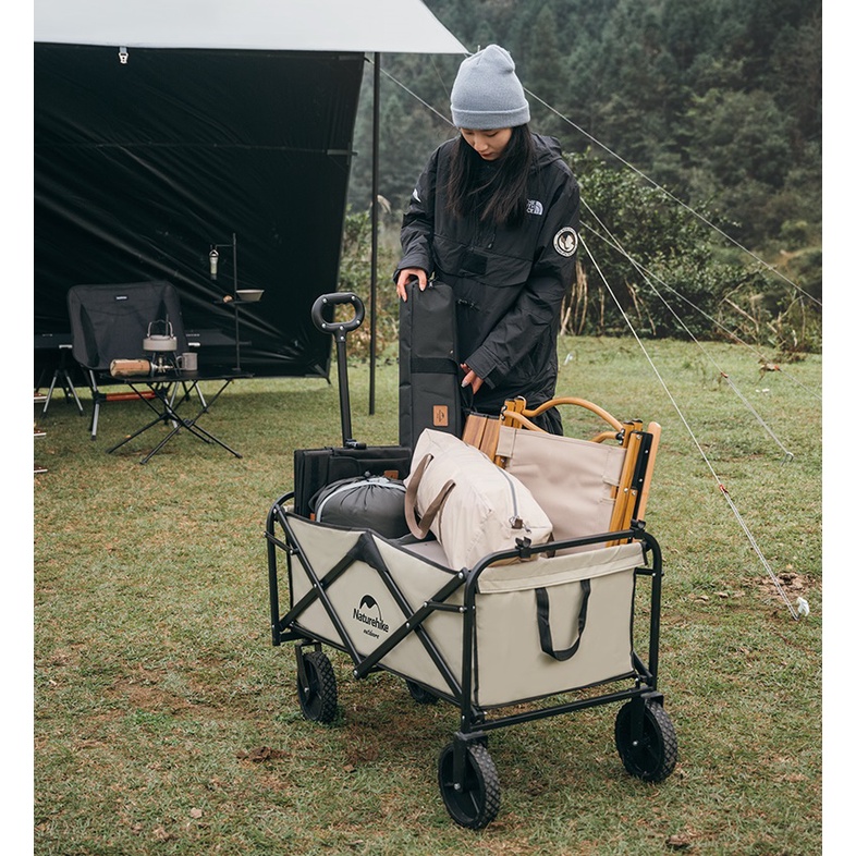 Xe Kéo Dã Ngoại Naturehike, Xe Kéo hàng gấp gọn đi chợ siêu thị,TẢI 80KG, Đa năng, Siêu nhẹ, Siêu bền