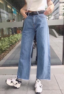 Quần cullotes jeans dài