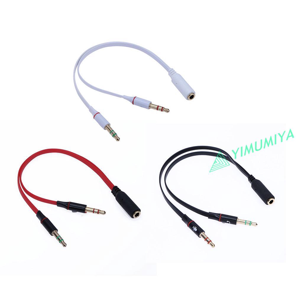 YI 3.5mm 1 to 2 Audio Cable Single-hole Computer Headphone Mic Adapter
