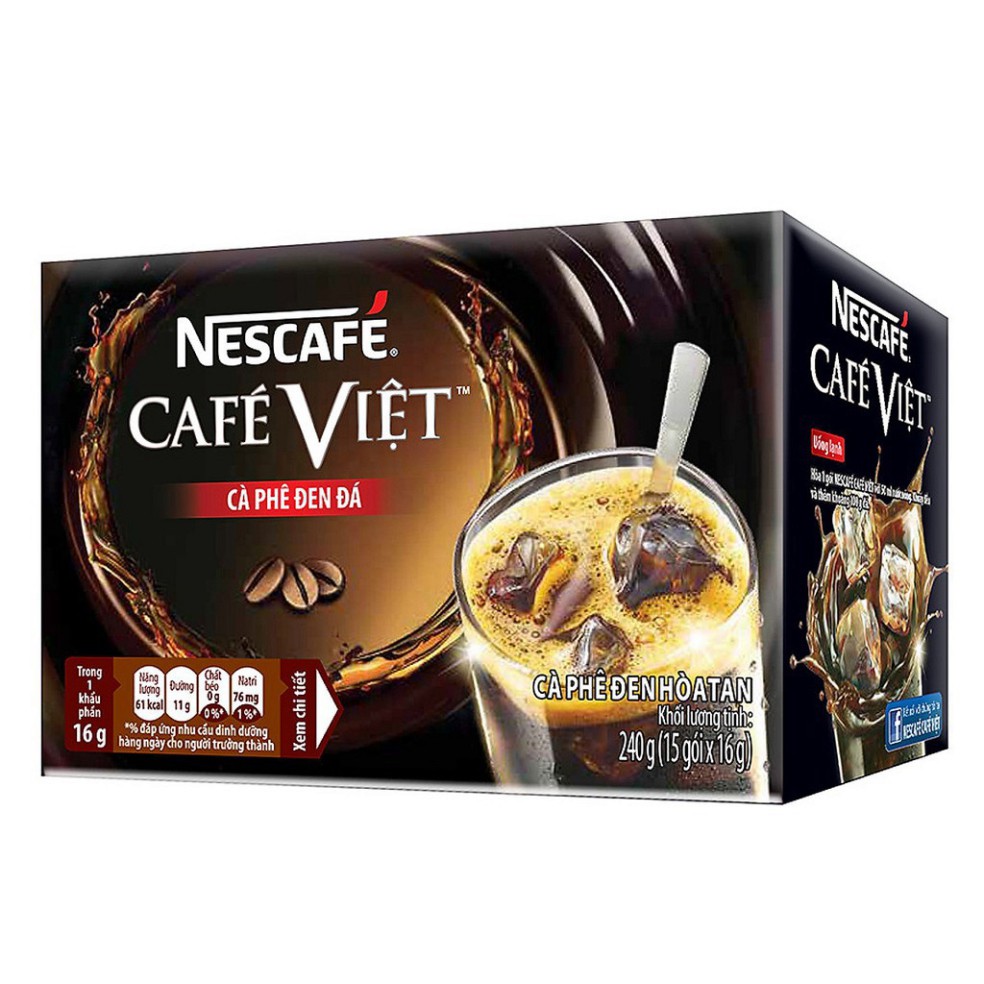 HYHY7 Cà phê hòa tan NESCAFÉ Café Việt Cà phê đen đá - Hộp 15 gói x 16 g 4 H57