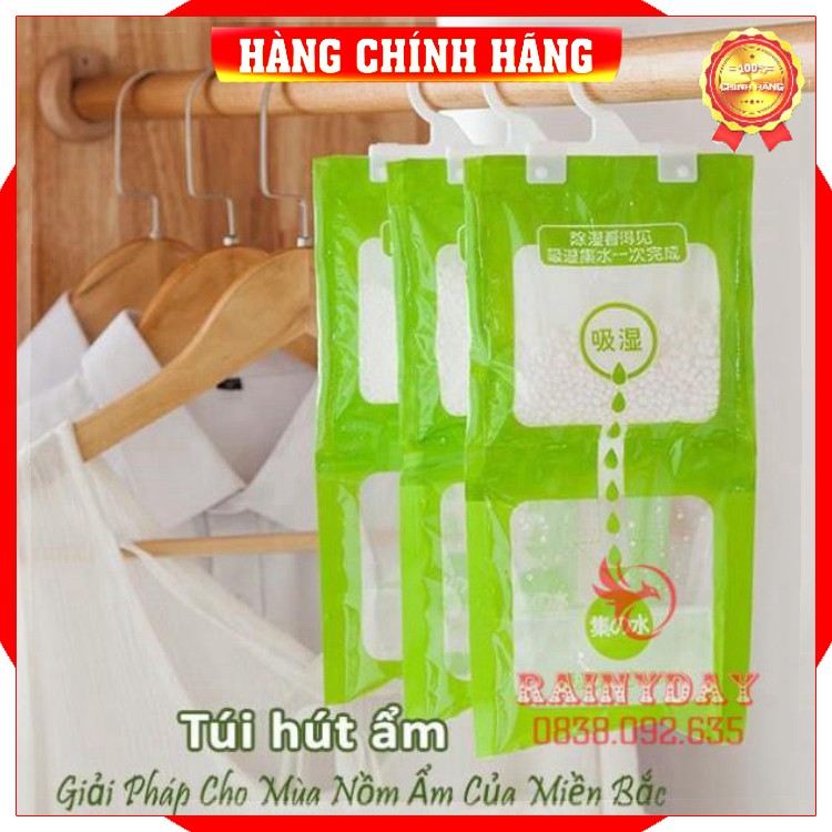 Túi hút ẩm gói hạt hút ẩm tủ quần áo, trong phòng kín chống mốc có móc treo đa năng