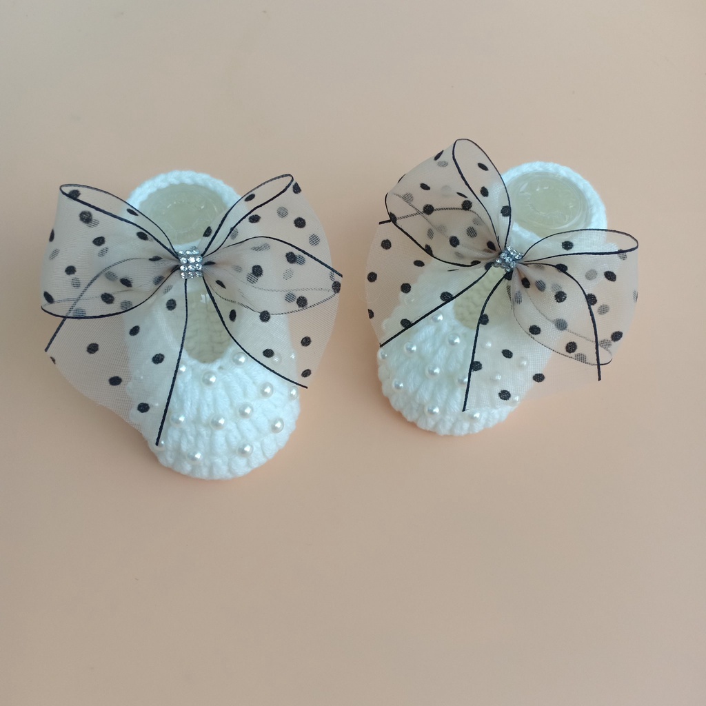 Nơ Voan Chấm Bi Trang Trí Đồ Handmade Cho Bé