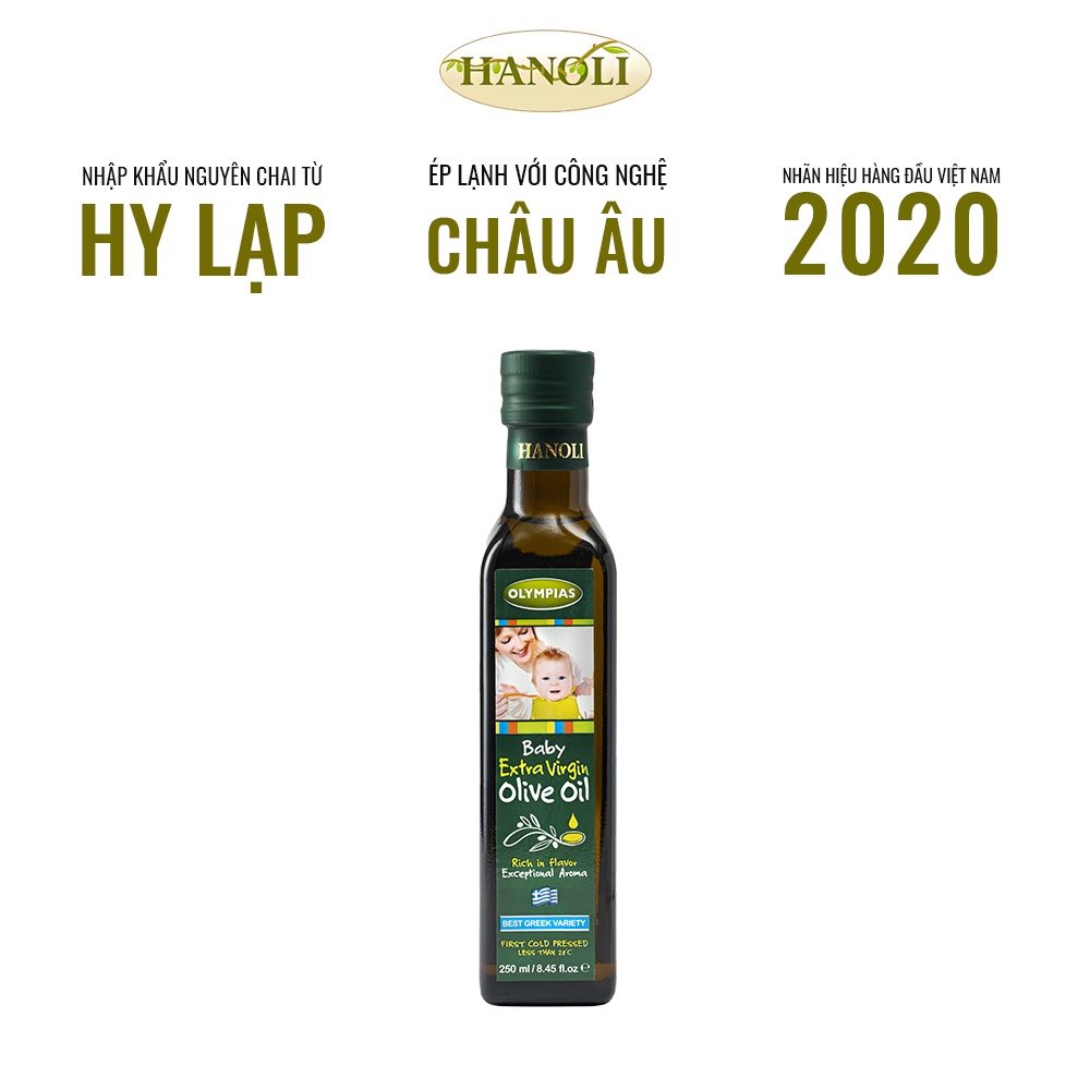 Dầu oliu siêu nguyên chất cho bé OLYMPIAS chai 250ml