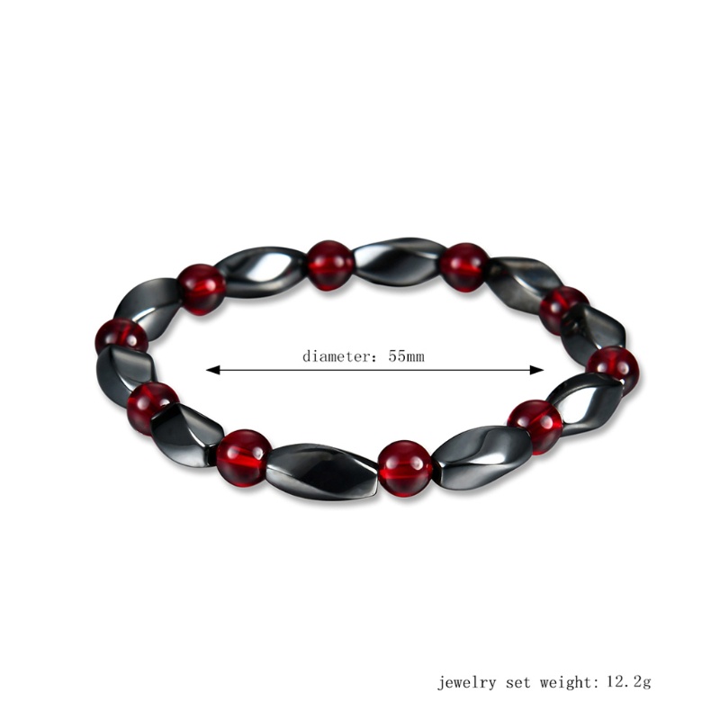 Vòng Tay Chuỗi Hạt Đá Hematite Thời Trang Unisex