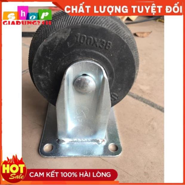 Phi 100mm-Bánh xe đẩy chịu lực cao, đường kính 100mm, bánh gang, viền cao su-Giadung24h
