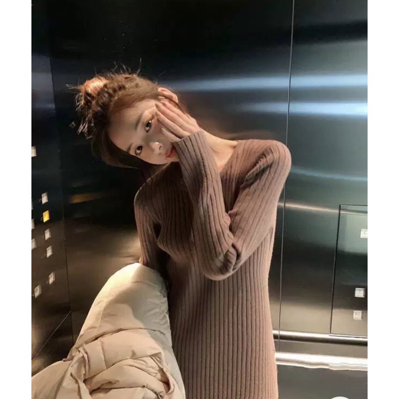 Váy Len Nữ ulzzang Hàn Quốc Dáng Suông Váy Len Dày Dặn Quảng Châu K5F2 | BigBuy360 - bigbuy360.vn