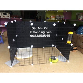Combo chuồng quây thú cưng + bình nước gắn chuồng