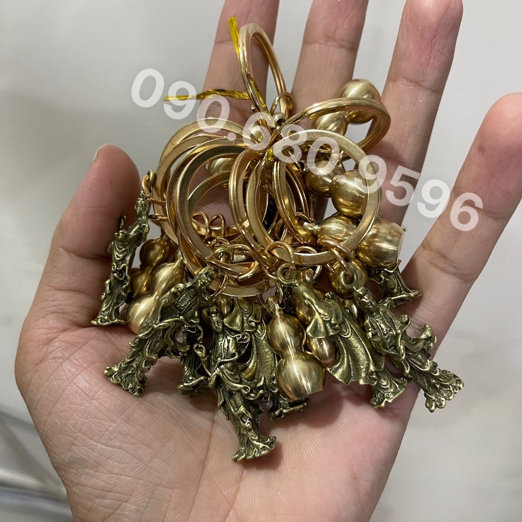 Móc Khóa Phong Thủy Quan Âm Bồ Tát + Hồ Lô