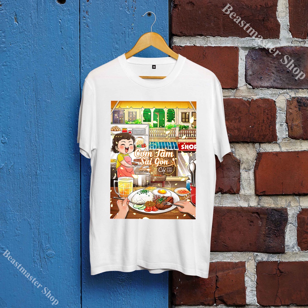 🍭Áo Văn Hóa - Du Lịch Việt Nam - Áo hình ảnh Sài Gòn - Cơm tấm Sài Gòn - T26VIN-090