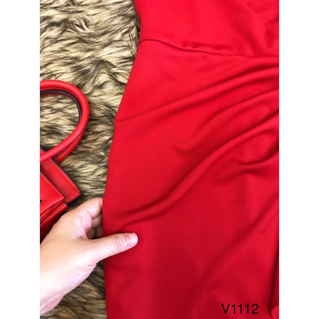 [ xả kho ] MiD Đầm đỏ trễ vai ngọc eo hàng thiết kế V1112 Mie Design ảnh thật