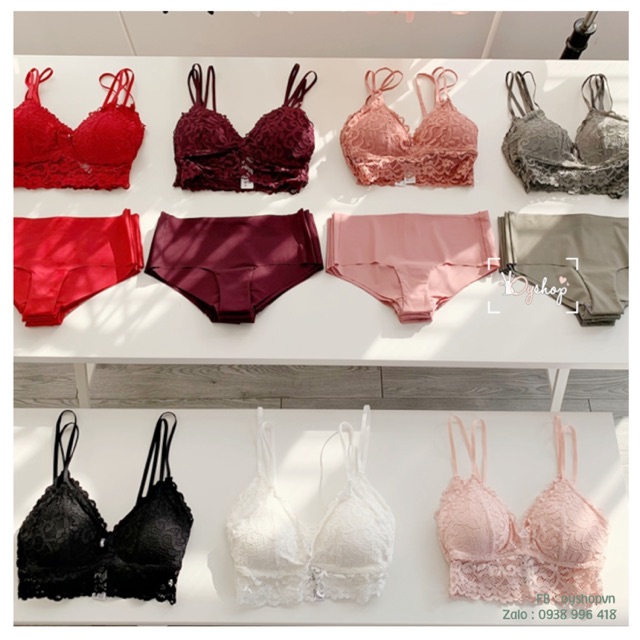 OS018 Sale Xả - Áo Bralette Oysho Không Gọng Có Mút Kèm Quần Không Đường Viền Cùng Màu | BigBuy360 - bigbuy360.vn