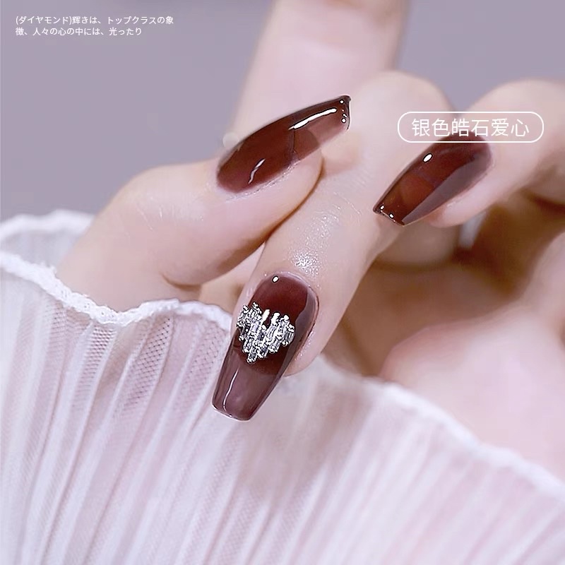 Charm tim -charm nơ kim loại trang trí móng