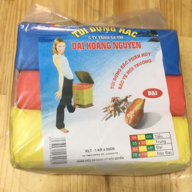 Bao rác cuộn tiểu trung đại - Túi đựng rác 1kg nhiều màu BIGSUKA