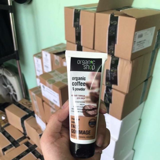 Tẩy da chết mặt Organic shop Organic coffee & powder – nga