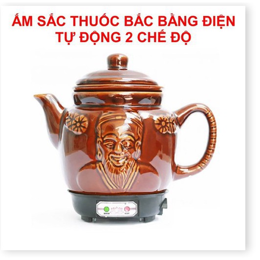 ẤM SẮC THUỐC BẮC BẰNG ĐIỆN 2 CHẾ DỘ NẤU TỰ NGẮT GỐM BÁT TRÀNG FULL COOK