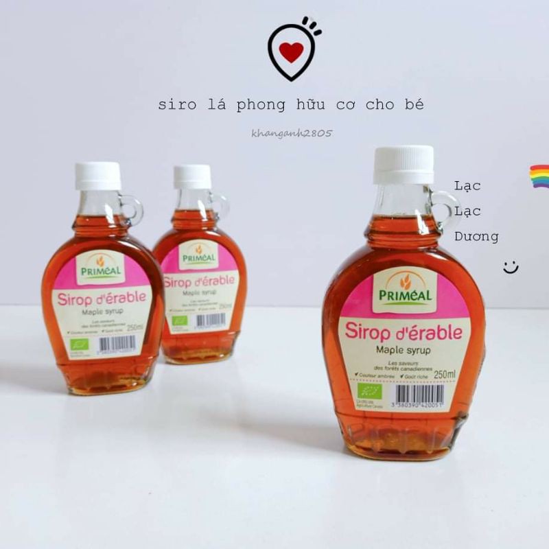 [PRIMÉAL] Siro cây phong hữu cơ tạo ngọt an toàn cho bé chai 250ml