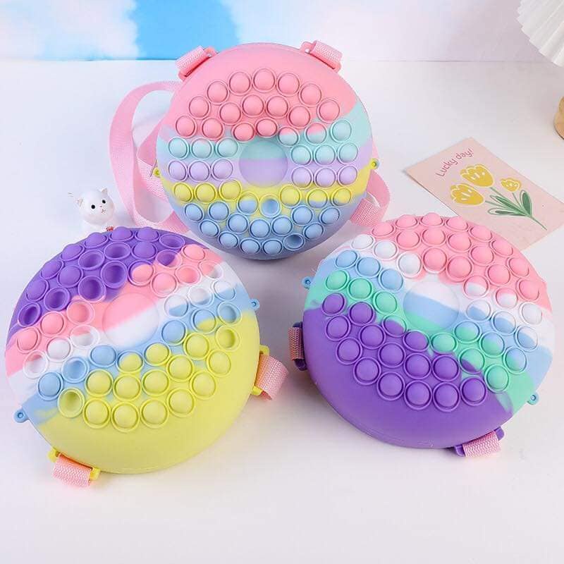 BALO POP IT CHO BÉ MẪU GIÁO HÌNH NGỰA PONY, HÌNH TRÒN SIÊU YÊU CHO BÉ