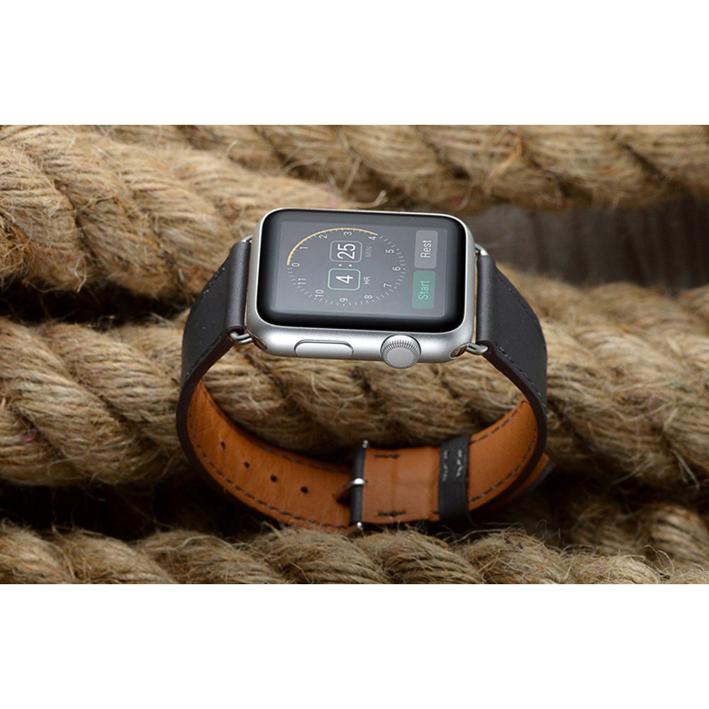 Dây Đeo Bằng Da Thật Cho Đồng Hồ Thông Minh Apple Watch Series 1 / 2 / 3 ( 38Mm / 42Mm )