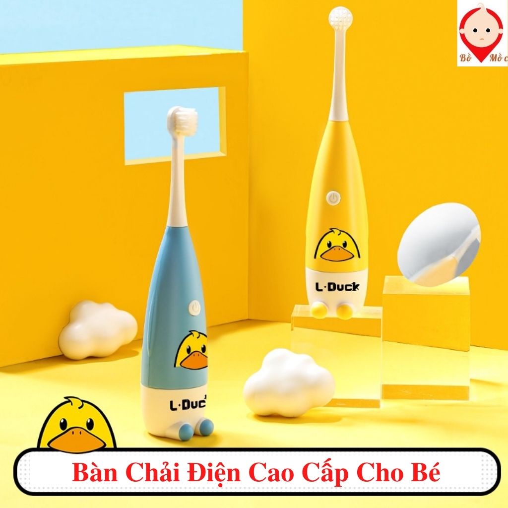 Bàn Chải Đánh Răng Hình Vịt Vàng, Bàn Chải Điện Cao Cấp Đầu Lông Mềm Mịn Cho Bé, Shop Bố Mốc