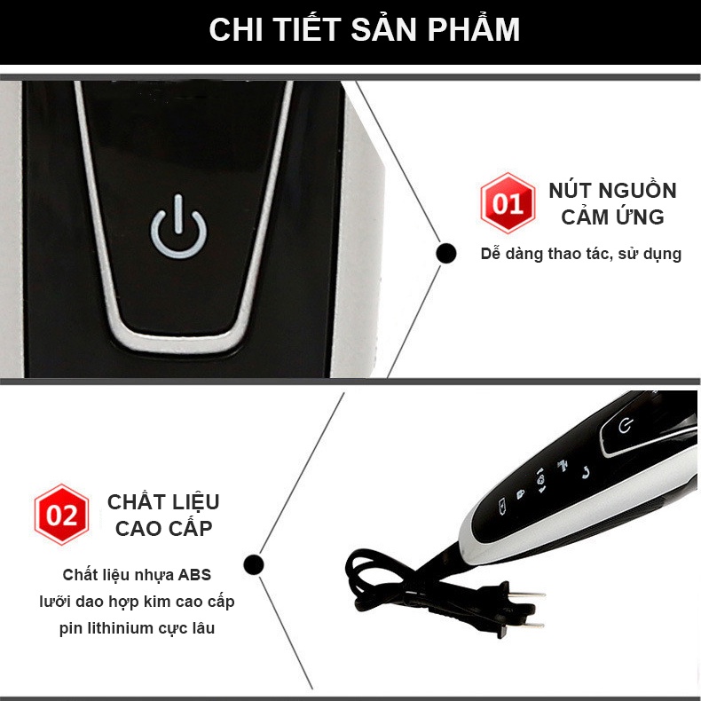 Máy cạo râu đa năng 4 in 1 thế hệ mới 2022 - mẫu máy cạo râu nam cao cấp với 4 tính năng: cắt tỉa lông mũi, cạo tóc