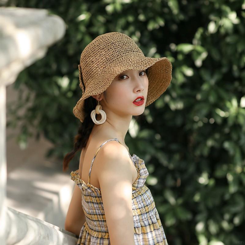 Nón tai bèo thiết kế màu trơn phong cách Retro cho phái nữ