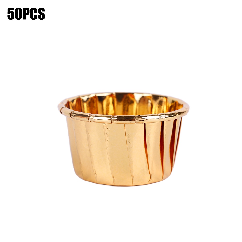 Set 50 Cốc Giấy Lá Nhôm Làm Bánh Cupcake/ Muffin