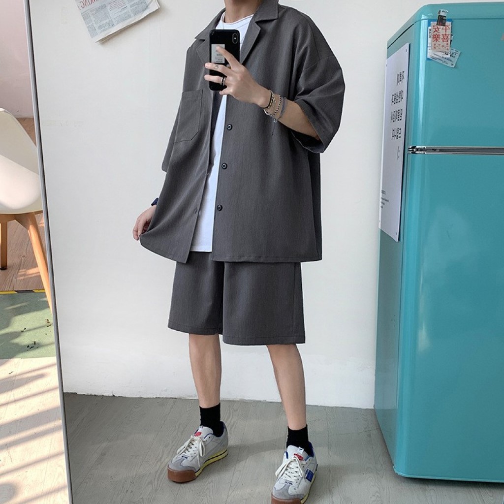 [VIDEO CẬN CHẤT] Set áo Blazer nam kèm quần short nam set vest nam phong cách Hàn Quốc thời trang hè