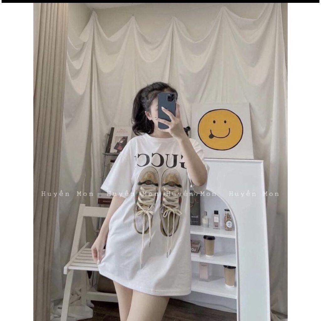 Áo Thun Tay Lỡ Hình Đôi Giày Nữ GC Chất Cotton Mặc Siêu Mát Siêu Hot, Áo Hôdie Nữ | BigBuy360 - bigbuy360.vn
