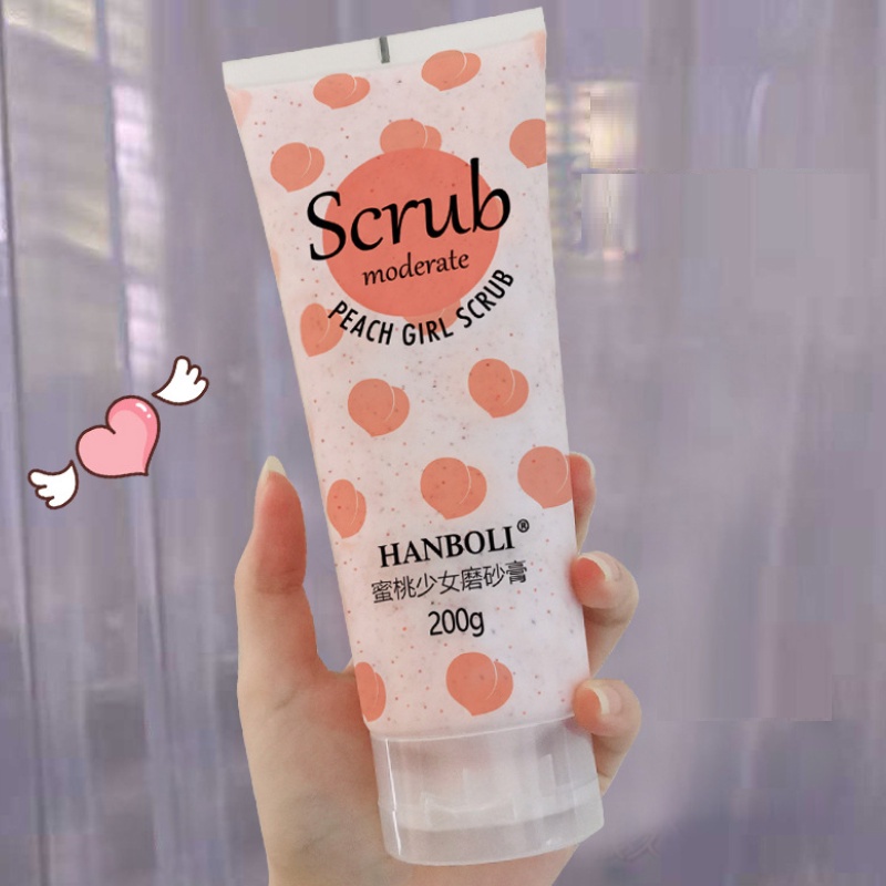 [Hàng mới về] Kem tẩy tế bào chết chiết xuất đào cho cơ thể / Sữa dưỡng thể làm trắng da